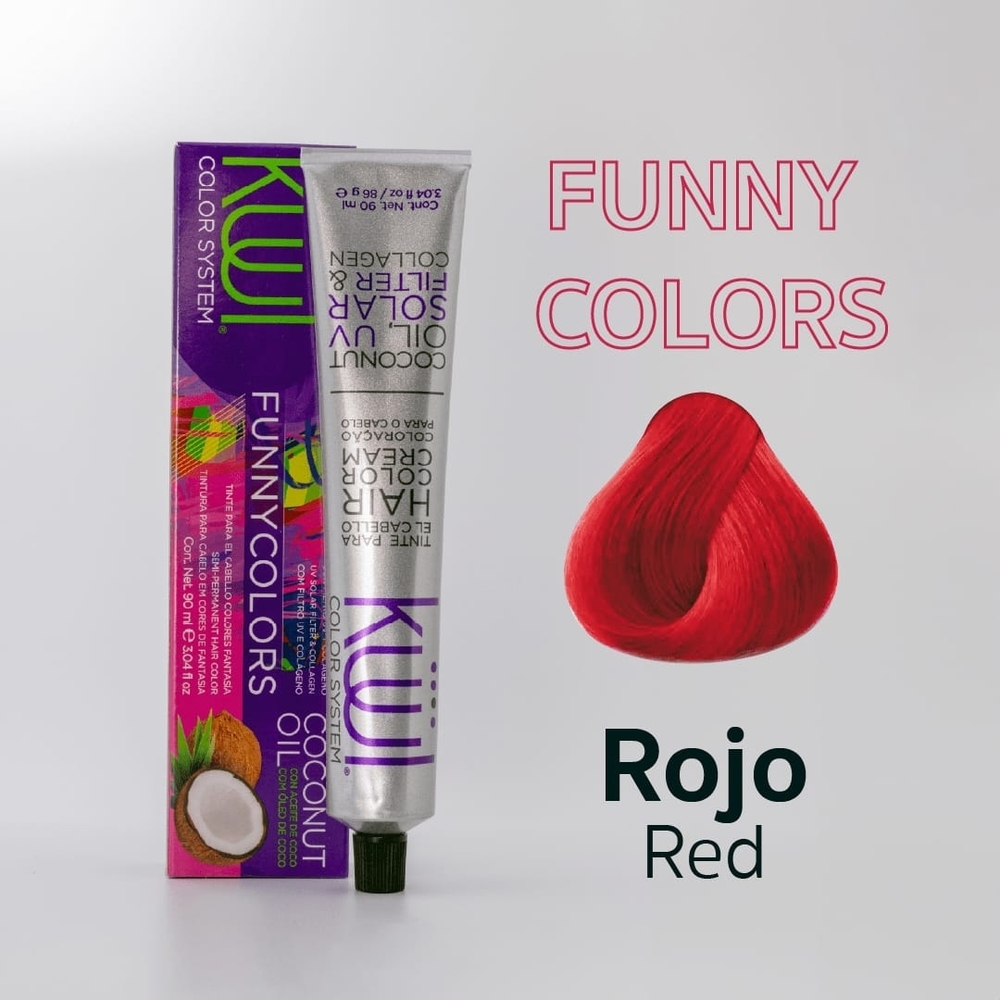 Kuul Funny Colors Red Hair Color Cream - Rojo